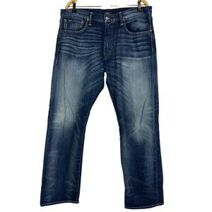 Polo Ralph Lauren Men's Blue 36x32 The Classic Fit Whiskering Distressed Jeans